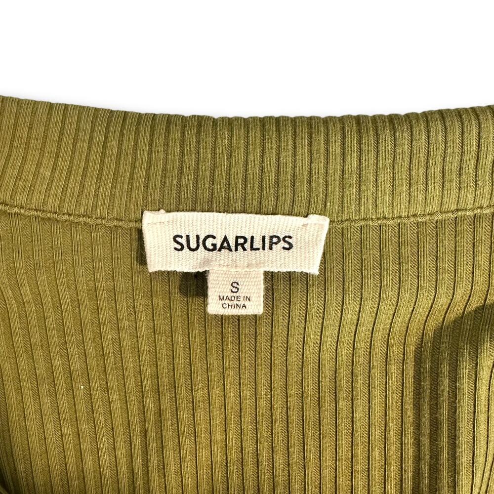 Sugarlips Women's Beatris Fitted Jonny Collar Dress Size S Olive Green Midi - Picture 6 of 9
